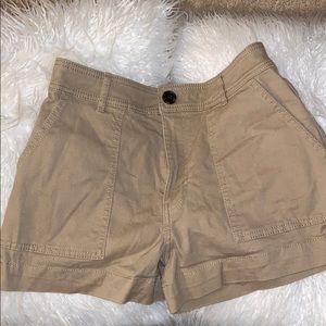 H&M High waisted khaki shorts